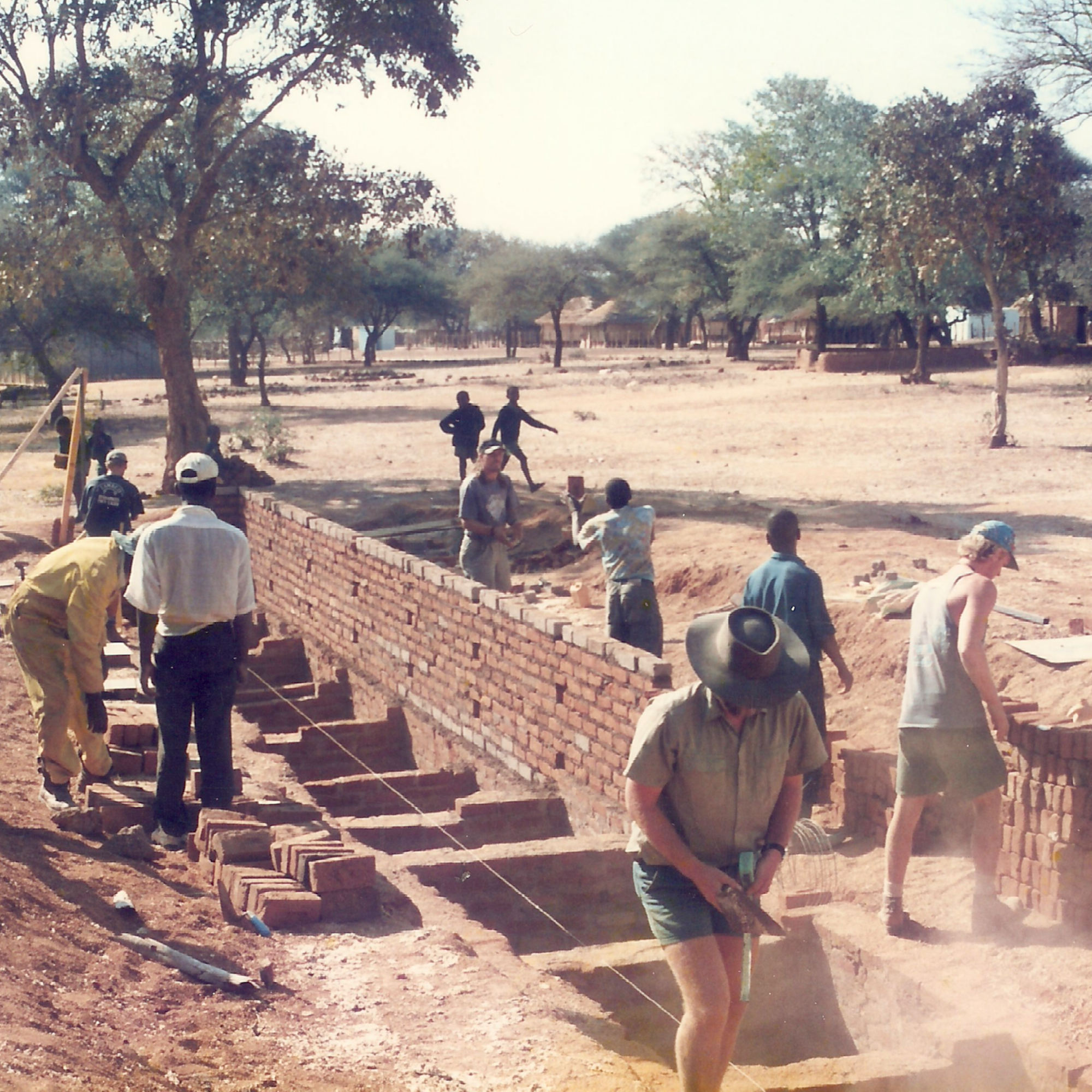 WorldSkills Competitors at work on the Makwe school project, Zimbabwe